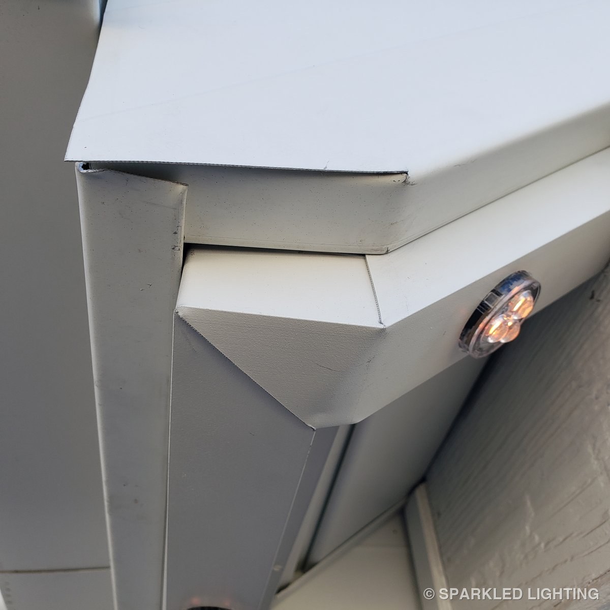 Example of good corner with rake installation for permanent LED lights